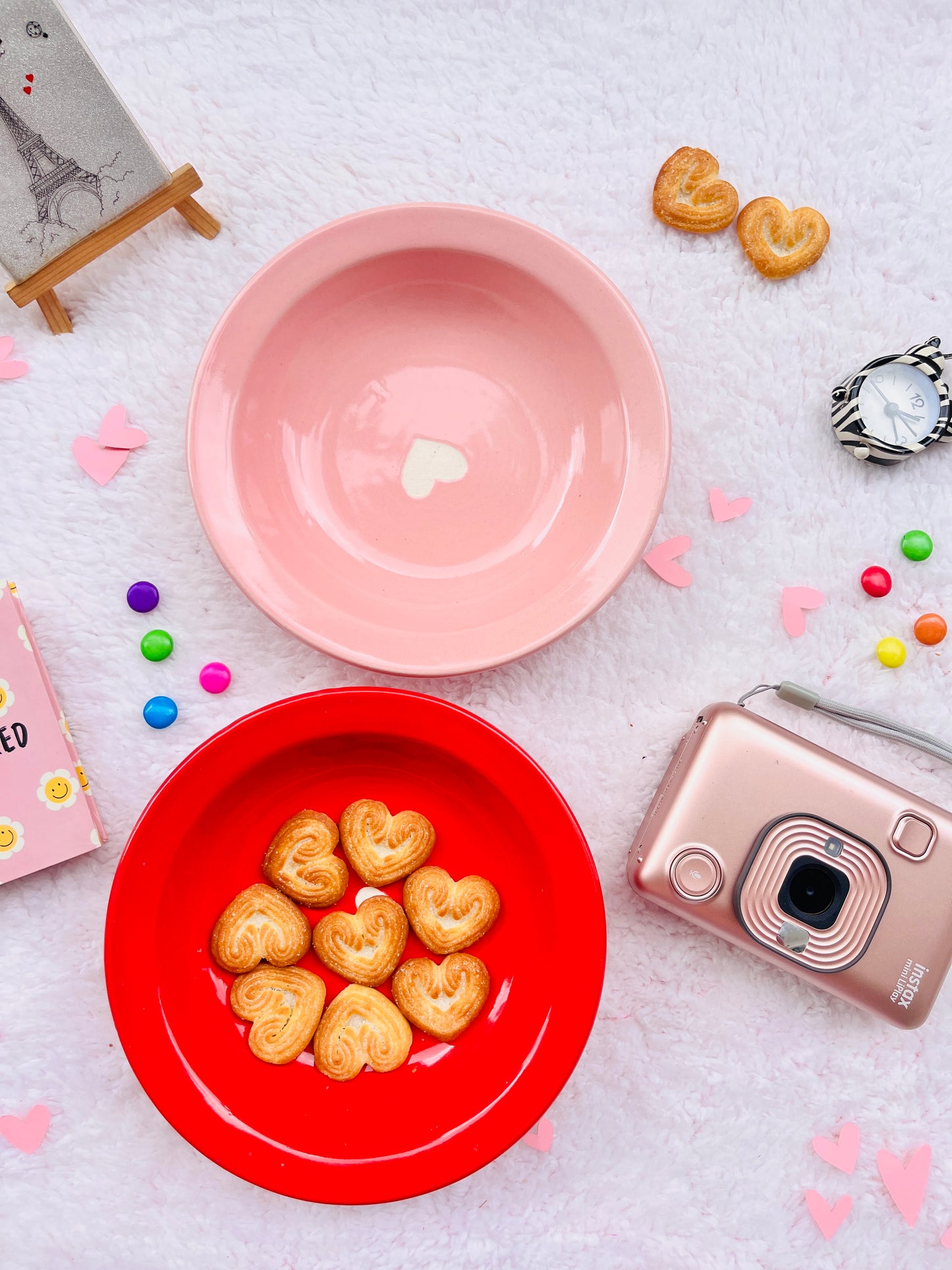 Pink Heartful Serve Ceramic Pasta Plates - Ceramic Handmade Plater