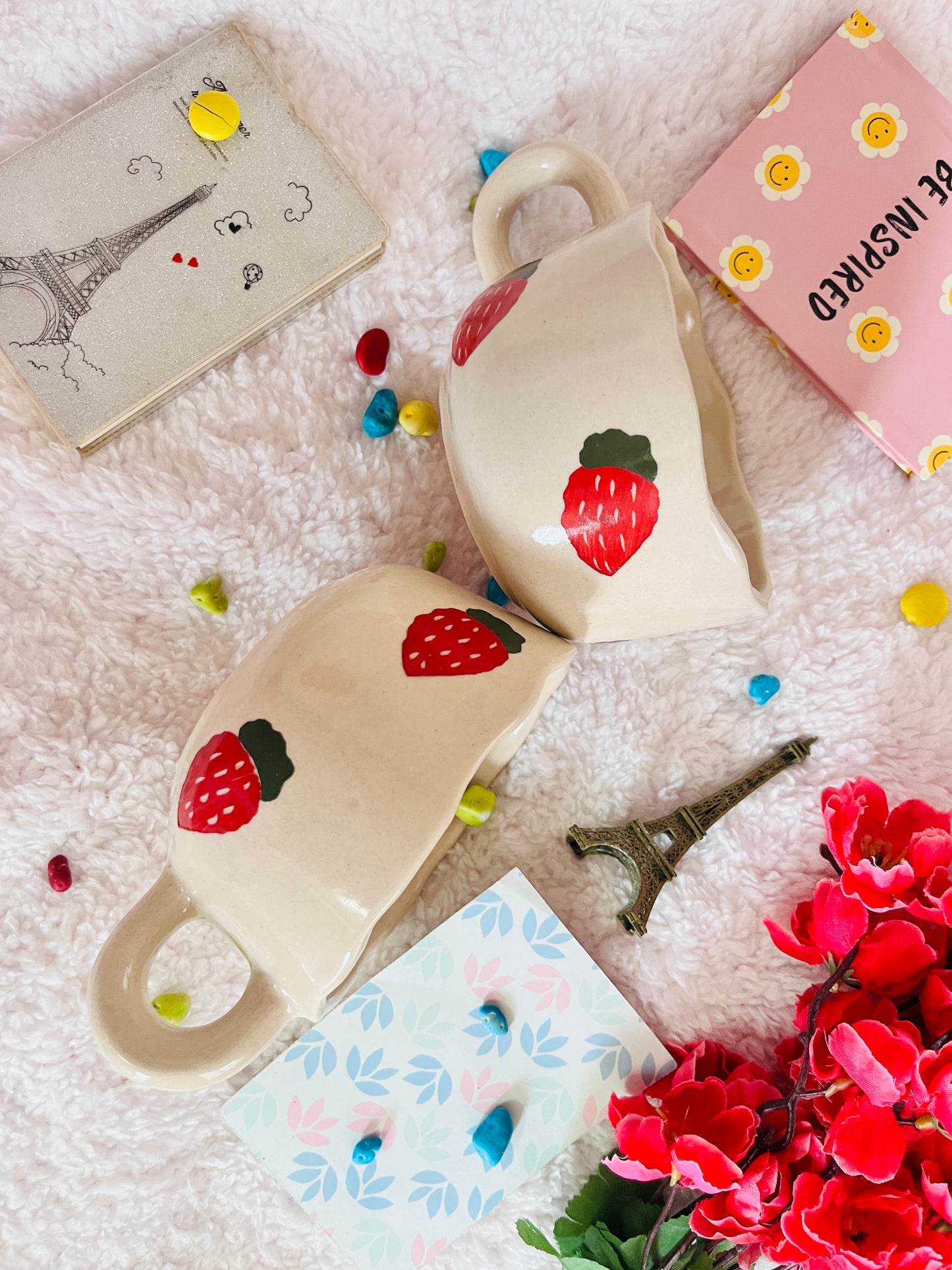 Red Strawberry Mug - Handmade Ceramic Mug