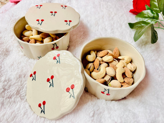 Cherry Blossom Jar- Handmade Ceramic Storage Jar