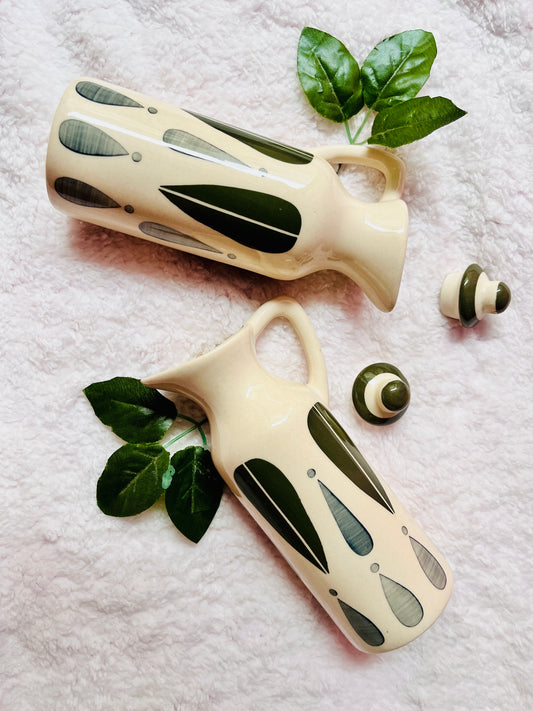 Green Leaf Oil Dispenser- Handmade Ceramic Kitchen Decor
