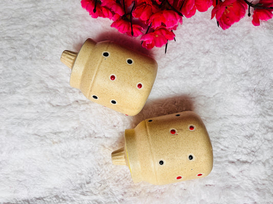 Yellow Seasoning Jar- Handmade Ceramic Jar