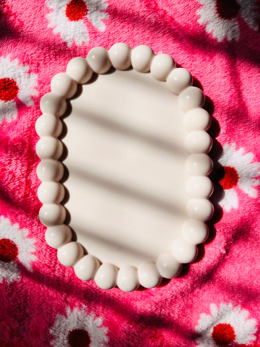 White oval- Handcrafted Ceramics Jewellery Tray