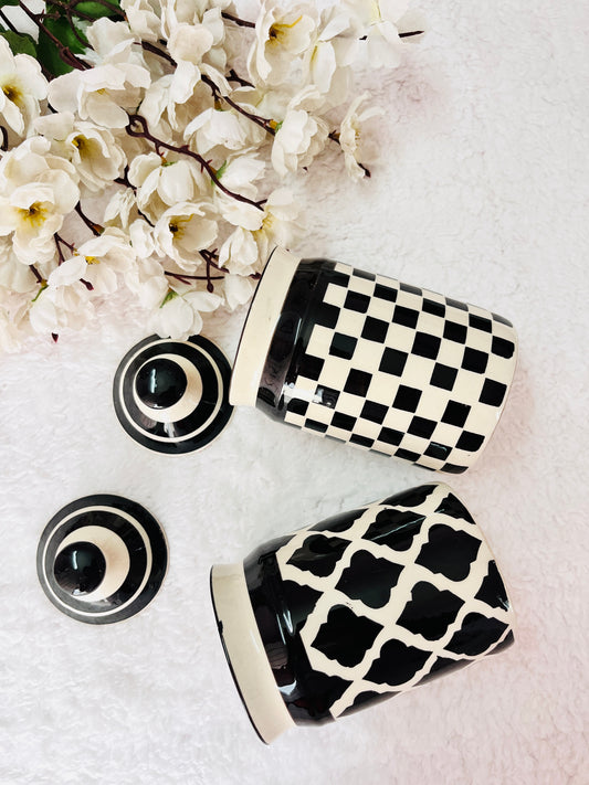 Morrocon Black Jar - Handmade Ceramic Storage Jar