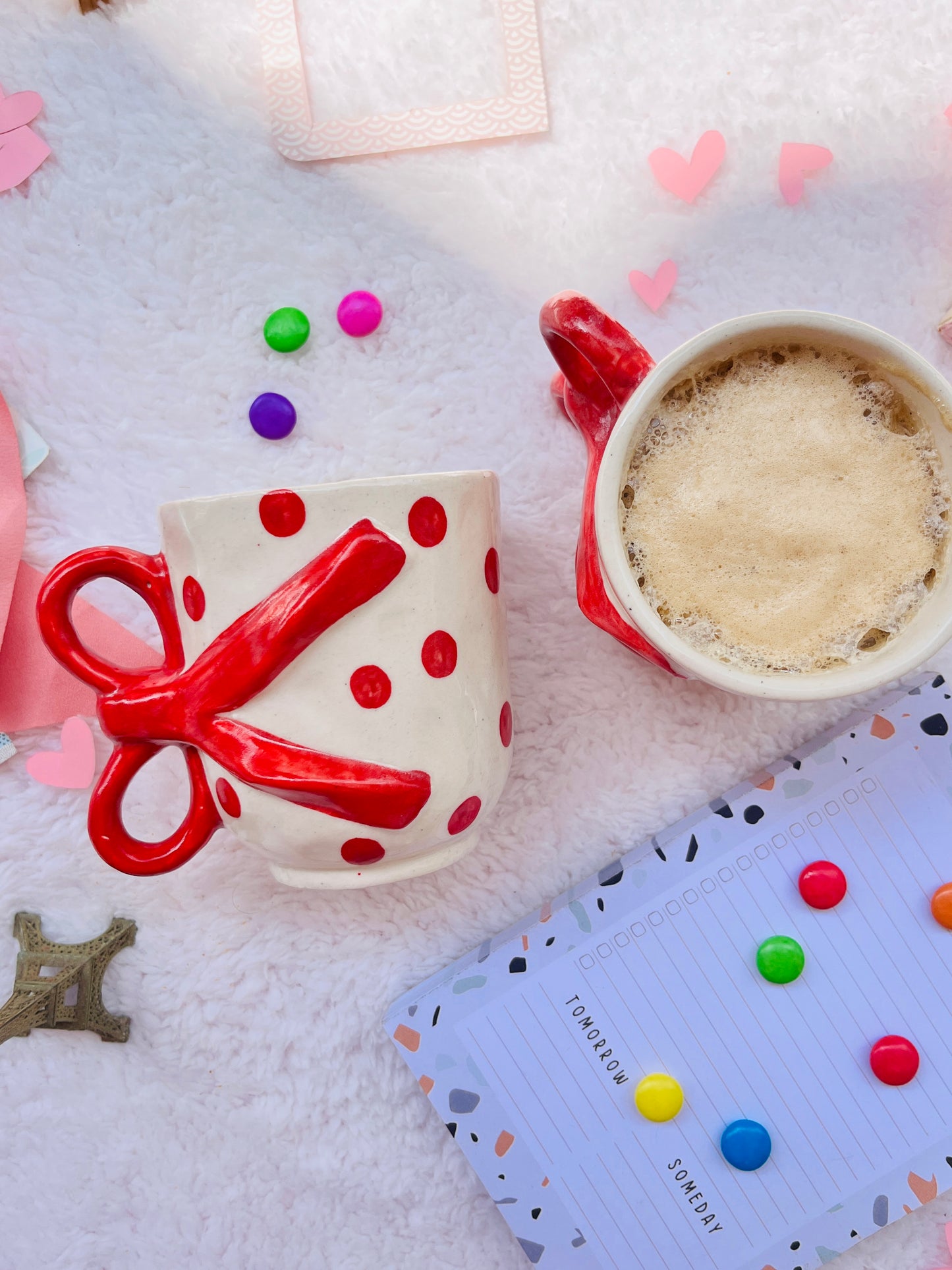 Red Ribbon - Handmade Ceramic Mug
