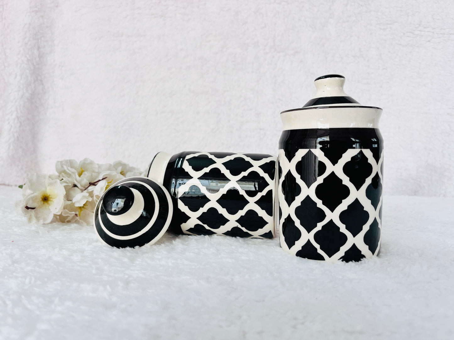 Morrocon Black Jar - Handmade Ceramic Storage Jar