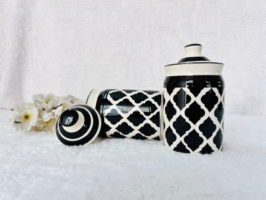 Morrocon Black Jar - Handmade Ceramic Storage Jar