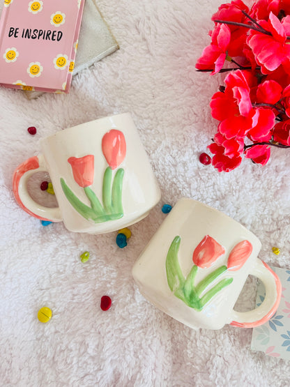 Pink Tulip - Handmade Ceramic Mug