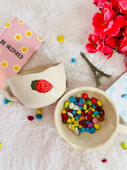 Red Strawberry Mug - Handmade Ceramic Mug