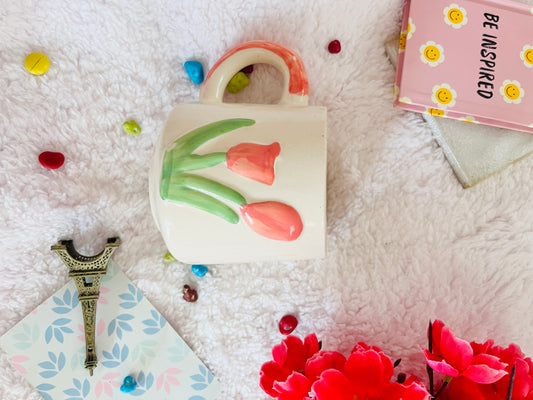 Pink Tulip - Handmade Ceramic Mug