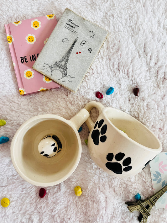 White Cute Puppy - Handmade Ceramic Mug
