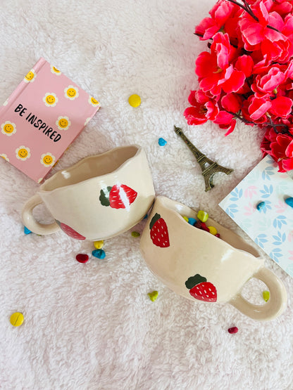 Red Strawberry Mug - Handmade Ceramic Mug