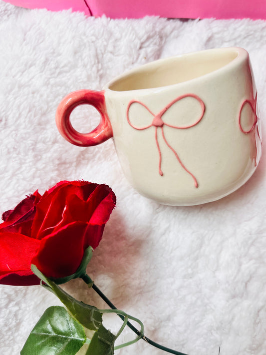 Blush Knot Pink Cute Mug - Unique Handmade Mug for Coffee