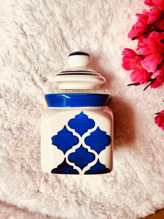 Moroccan Azure Square Jar