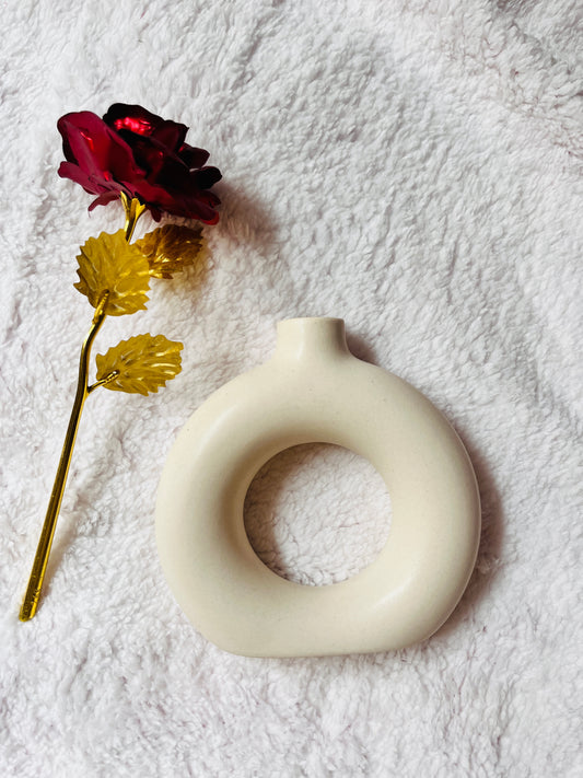 Donut Delight White Vase